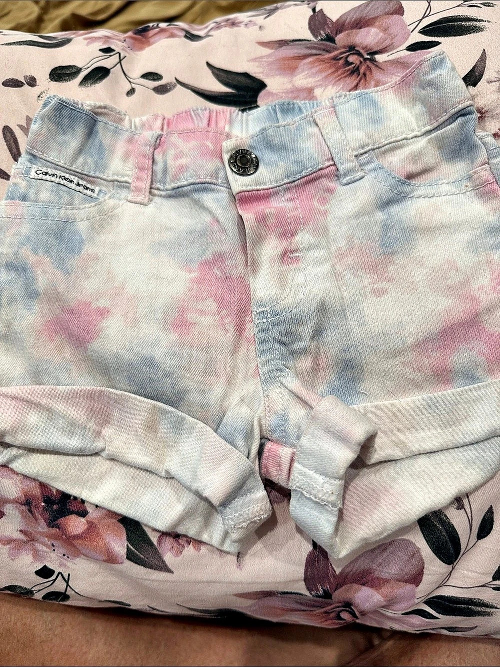 Calvin Klein Jeans Tie-Dye Denim Shorts Size 18M